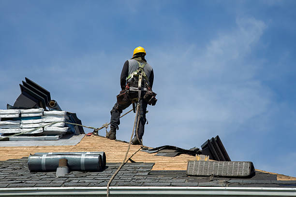 Professional Gutter Installation technician working in South Plymouth, NY